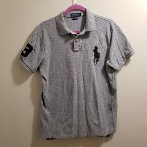Ralph Lauren Boys Polo Shirt Gray Custum Fit